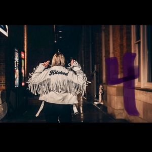 Nasty Gal hitched leather jacket, size M